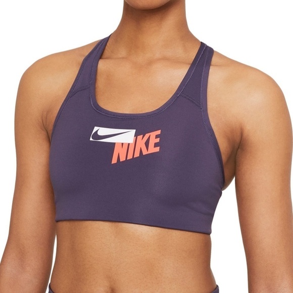 Nike Swoosh Women's Medium-Support 1-Piece Pad Logo Sports Bra Size S - Picture 1 of 3